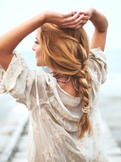 Dreamy girl  on beach