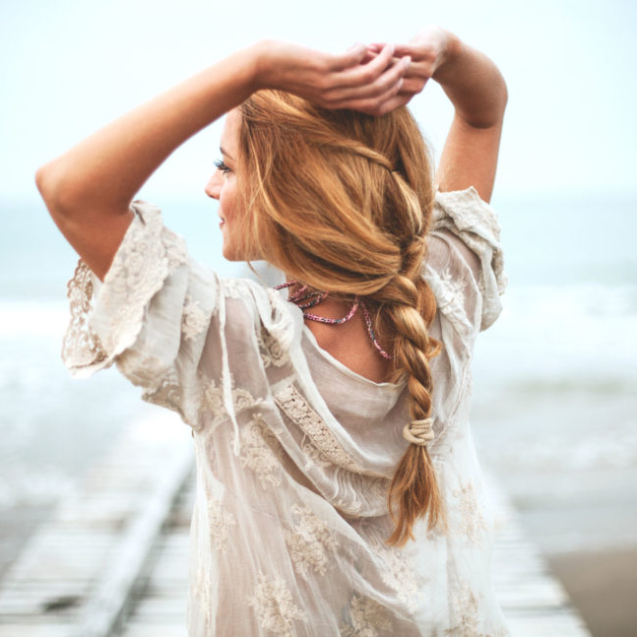 Dreamy girl  on beach