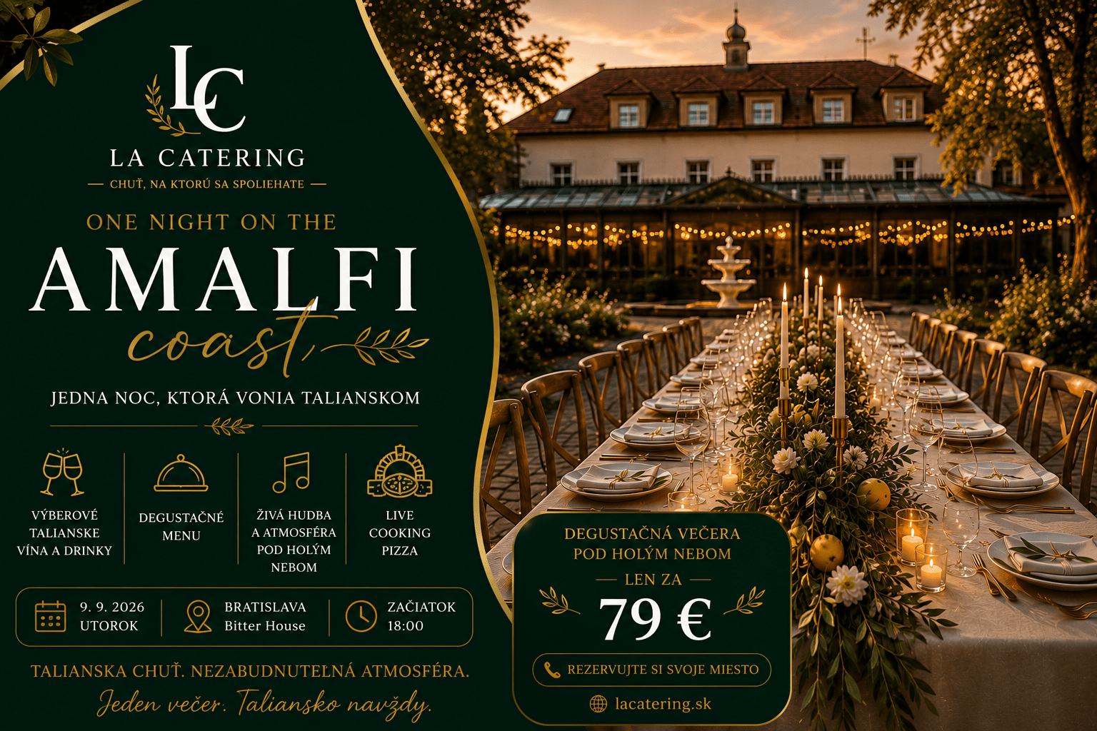 La Catering event banner